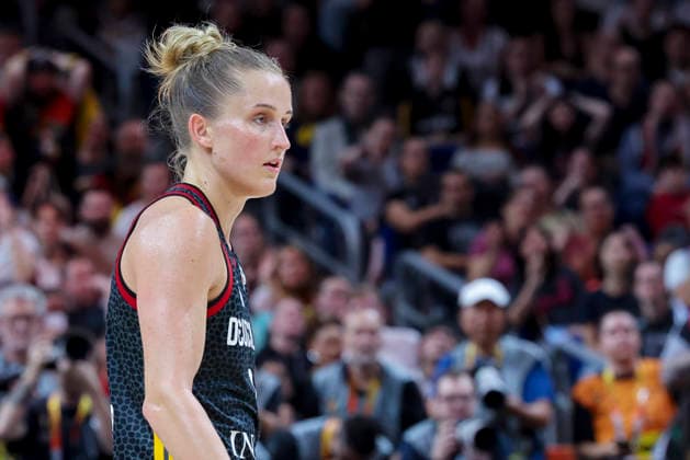 Leonie Fiebich of Germany looks dejected during the FIBA Women s Basketball World Cup Germany 2026 semifinal match between France and Germany at the Berlin Arena on September 12, 2026, in Berlin, Germany. Photo by Marco Steinbrenner, DeFodi Images