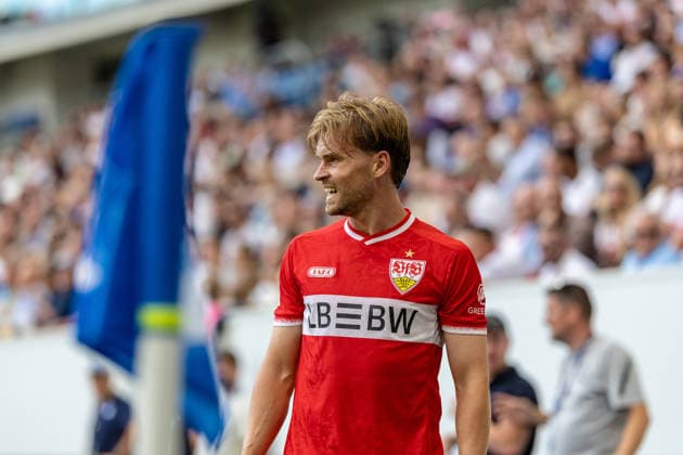 Freisteller Maximilian Mittelstaedt (VfB Stuttgart, 07) Portrait Blick zur Seite, GER, TSG Hoffenheim vs. VfB Stuttgart, Fussball, 1. Bundesliga, 03. Spieltag, Spielzeit 2026 2027, 12.09.2026, DFL DFB REGULATIONS PROHIBIT ANY USE OF PHOTOGRAPHS AS IMAGE SEQUENCES AND OR QUASI-VIDEO, GER, TSG Hoffenheim vs. VfB Stuttgart, Fussball, 1. Bundesliga, 03. Spieltag, Spielzeit 2026 2027, 12.09.2026 Sinsheim *** Crop: Maximilian Mittelstaedt, VfB Stuttgart, 07 Portrait, Side View, GER, TSG Hoffenheim vs. VfB Stuttgart, Soccer, Bundesliga 1, Matchday 03, 2026–2027 Season, September 12, 2026, DFL and DFB regulations prohibit any use of photographs as image sequences and or quasi-video, GER, TSG Hoffenheim vs. VfB Stuttgart, soccer, 1st Bundesliga, Matchday 3, 2026–2027 Season, September 12, 2026, Sinsheim Copyright: xEibner-Pressefoto JanixPlessx EP_JPL