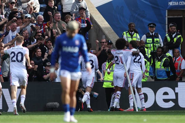 12th September 2026; Selhurst Park, London, England; Premier League Football, Crystal Palace versus Ipswich Town; Jorgen Strand Larsen of Crystal Palace celebrates his goal in the 75th minute for 2-2 KatiexChan