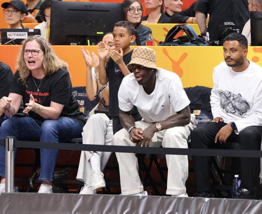 NBA pro Dennis Schröder, along with his wife Ellen and son Dennis, are excited about basketball: the FIBA World Cup, Women s World Championship, semifinals, 2026–2027 season, December 9, 2026, France (FRA) vs. DBB Germany (GER)