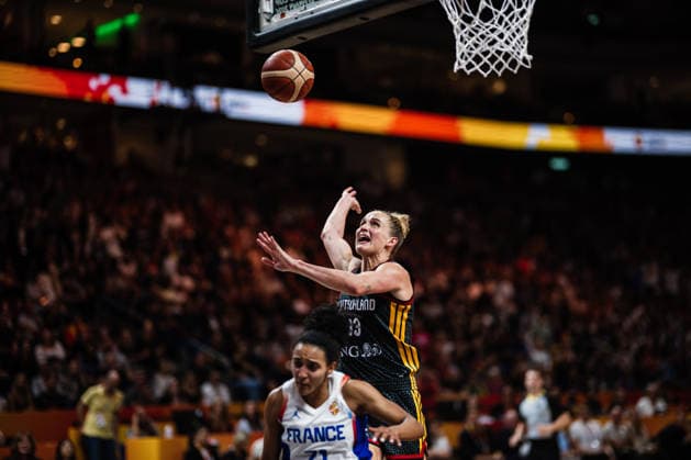 FIBA Women s Basketball World Cup 2026: France vs. Germany, September 12, 2026; Leonie Fiebich (Germany), 13; Leila Lacan (France), 71; Basketball; FIBA Women s Basketball World Cup 2026; Final Phase, Semifinal: France vs. Germany on September 12, 2026, at the Uber Arena, Berlin Copyright: xBEAUTIFULxSPORTS Tonhäuserx