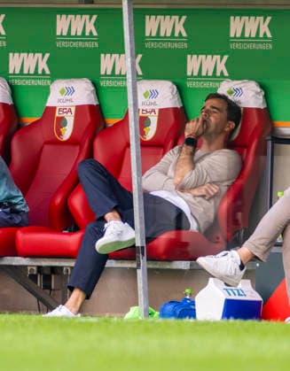 12.09.2026, Fussball Bundesliga 2026 2027, 3.Spieltag, FC Augsburg - Bayer Leverkusen, in der WWK-Arena Augsburg, Trainer Carles Martinez (Bayer Leverkusen) enttäuscht ***DFL and DFB regulations prohibit any use of photographs as image sequences and or quasi-video.*** *** September 12, 2026, 2026–2027 Bundesliga, Matchday 3, FC Augsburg vs. Bayer Leverkusen, at the WWK Arena in Augsburg, Coach Carles Martinez: Bayer Leverkusen Disappoints ***DFL and DFB regulations prohibit any use of photographs as image sequences and or quasi-video***