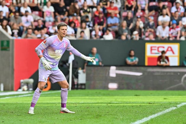 1. Fussball Bundesliga: FC Augsburg - Bayer 04 Leverkusen, 12.09.2026 AUGSBURG, GERMANY; 12. SEPTEMBER: im Bild Finn DAHMEN (FC Augsburg 1) Einzelfoto Freisteller während dem Match der Bundesliga zwischen dem FC Augsburg und Bayer 04 Leverkusen am 3. Spieltag in der WWK-Arena DFL REGULATIONS PROHIBIT ANY USE OF PHOTOGRAPHS AS IMAGE SEQUENCES AND OR QUASI-VIDEO *** 1 Bundesliga Soccer: FC Augsburg vs. Bayer 04 Leverkusen, September 12, 2026, AUGSBURG, GERMANY September 12. Pictured: Finn DAHMEN, FC Augsburg. Single photo, cropped, taken during the Bundesliga match between FC Augsburg and Bayer 04 Leverkusen on Matchday 3 at the WWK Arena. DFL REGULATIONS PROHIBIT ANY USE OF PHOTOGRAPHS AS IIMAGE SEQUENCES AND OR QUASI-VIDEO Copyright: xBEAUTIFULxSPORTS Goldbergx