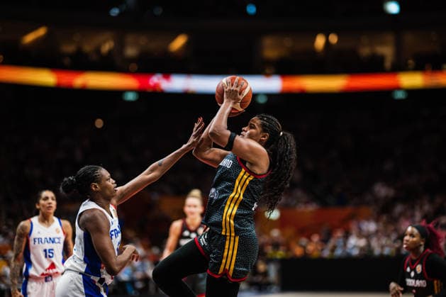 FIBA Women’s Basketball World Cup 2026: France vs. Germany, September 12, 2026; Nyara Sabally of Germany, No. 8, shoots a basketball; FIBA Women’s Basketball World Cup 2026, Final Phase, Semifinal: France vs. Germany on September 12, 2026, at the Uber Arena, Berlin Copyright: xBEAUTIFULxSPORTS Tonhäuserx
