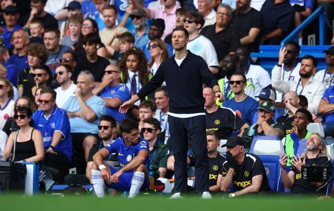 Xabi Alonso manager of Chelsea reacts Chelsea v Hull City, Premier League, Football, Football, Stamford Bridge, London, UK - 12 Sep 2026London Stamford Bridge United Kingdom EDITORIAL USE ONLY No use with unauthorised audio, video, data, fixture lists, club league logos or live services. Online in-match use limited to 120 images, no video emulation. No use in betting, games or single club league player publications.  Copyright: xMichaelxZemanek Shutterstockx 17144546bj