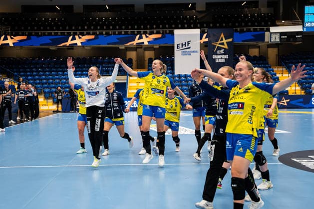 HSG Blomberg Lippe (GER) vs. Storhamar Handball Elite (NOR), Handball, EHF Champions League Women, Group Stage, September 12, 2026, 2026–2027 Season, Lemgo: The players of Storhamar Handball Elite NOR celebrate after their victory over HSG Blomberg Lippe GER at the Phoenix Contact Arena in Lemgo, Germany