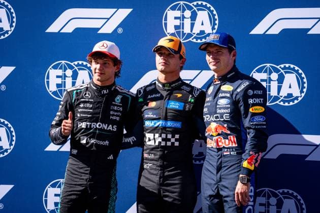 September 12, 2026, Madrid, Madrid, Spain: Andrea Kimi Antonelli (ITA) (Mercedes-AMG Petronas F1 Team), Lando Norris (GBR) (McLaren Mastercard F1 Team) and Max Verstappen (NLD) (Oracle Red Bull Racing) in parc fermo after qualifying of the Formula 1 Tag Heuer Spanish Grand Prix 2026 at the Madring. F1 2026: (Qualifying) Spanish Grand Prix In Madrid, Spain 12 Sep 2026  - ZUMAs197 20260912_aaa_s197_181 Copyright: xLucaxMartinix