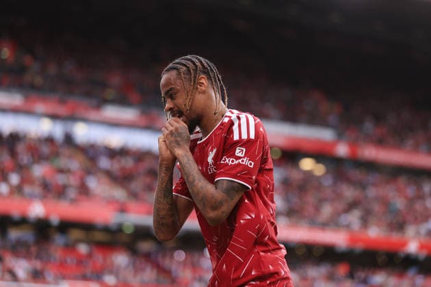 Football - Premier League - Liverpool v Fulham 12th September 2026 - Premier League - Liverpool v Fulham - Bradley Barcola of Liverpool reacts - Photo: Simon Stacpoole Offside. Liverpool UK *** Fußball: Premier League – Liverpool gegen Fulham, 12. September 2026; Premier League – Liverpool gegen Fulham: Bradley Barcola von Liverpool reagiert; Foto: Simon Stacpoole; Abseits; Liverpool, Großbritannien  Copyright: xSimonxStacpoolexOffside
