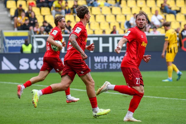 September 12, 2026, xsefx, Soccer, Alemannia Aachen vs. SSV Jahn Regensburg, 3rd Division, South Group, Matchday 5, 2026–2027 Season. No big goal celebration. Goal scorer: Lucas Hermes (Jahn Regensburg). 27. DFB regulations prohibit any use of photographs as image sequences and or quasi-video. North Rhine-Westphalia, Germany
