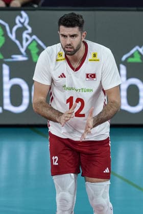 Turkiye v France - CEV EuroVolley 2026 Men CLUJ-NAPOCA, ROMANIA - SEPTEMBER 12: Adis Lagumdzija of Turkiye in action during the CEV EuroVolley 2026 match between Turkiye and France at the BTarena in Cluj-Napoca, Romania, on September 12, 2026. Osmancan Gurdogan Anadolu Cluj-napoca Romania. Editorial use only. Please get in touch for any other usage.  Copyright: x2026xAnadoluxOsmancanxGurdoganx