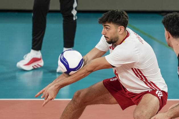 Turkiye v France - CEV EuroVolley 2026 Men CLUJ-NAPOCA, ROMANIA - SEPTEMBER 12: Gokcen Yuksel of Turkiye in action during the CEV EuroVolley 2026 match between Turkiye and France at the BTarena in Cluj-Napoca, Romania, on September 12, 2026. Osmancan Gurdogan Anadolu Cluj-napoca Romania. Editorial use only. Please get in touch for any other usage.  Copyright: x2026xAnadoluxOsmancanxGurdoganx