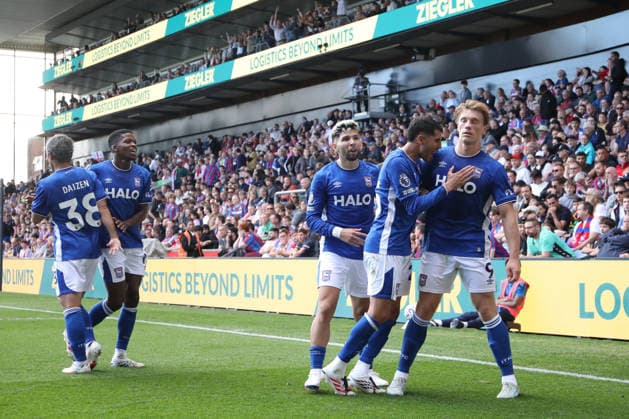12th September 2026; Selhurst Park, London, England; Premier League Football, Crystal Palace versus Ipswich Town; Zian Flemming of Ipswich Town celebrates his goal in the 90th minute for 2-3 KatiexChan