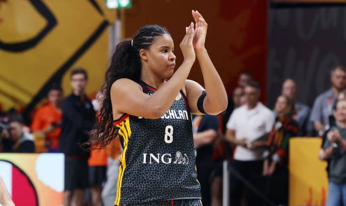 Nyara Sabally Disappointed After the Game Disappointment Sports Basketball FIBA World Cup Women s World Championship Semifinals 2026–2027 Season December 9, 2026 France (FRA) vs. DBB Germany (GER)
