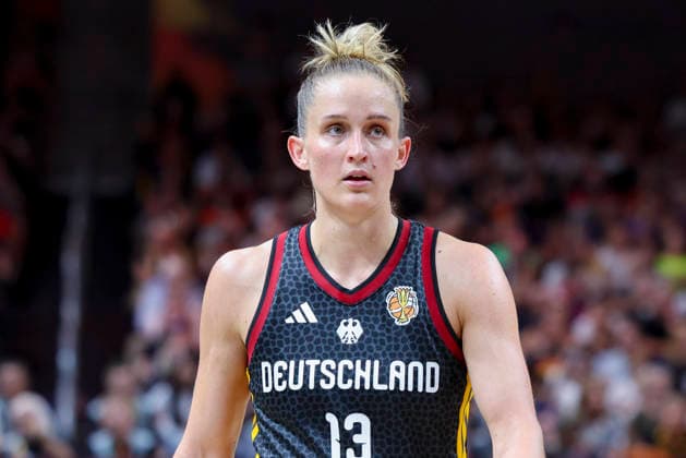 Leonie Fiebich of Germany looks dejected during the FIBA Women s Basketball World Cup Germany 2026 semifinal match between France and Germany at the Berlin Arena on September 12, 2026, in Berlin, Germany. Photo by Marco Steinbrenner, DeFodi Images