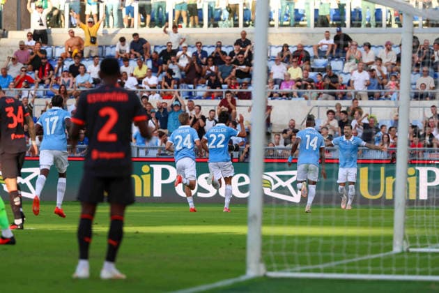 Serie A football match 2026 27 season: Lazio vs. Milan Goal the Matteo Cancellieri of SS Lazio During the football match on September 12, 2026 part of the 2026 27 Italian Serie A season played at the Stadio Olimpico in Rome between SS Lazio and FC Milan. Roma stadio Olimpico Lazio ITALIA Copyright: xFABIOxSASSOxFabioxSassox Lazio Milan2026_09_12Fabio Sasso6565