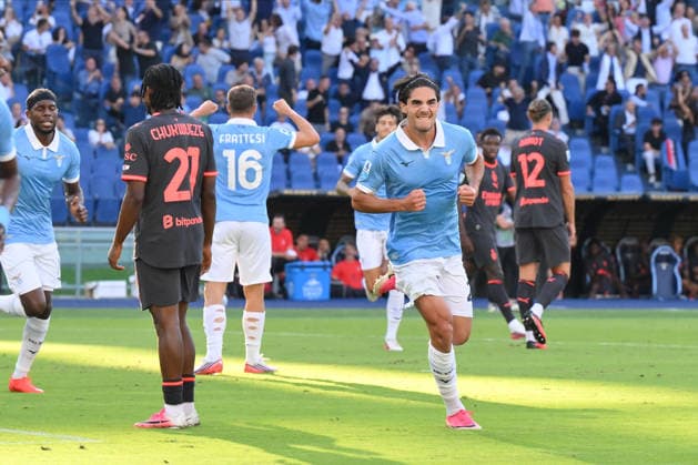 Foto IPP Luciano Adriani Roma 12 09 2026 Campionato di calcio Serie A Tim 2026-20267 Lazio vs Milan Nella foto:L’ esultanza di Matteo Cancellieri, dopo il gol realizzato Italy Photo Press - World Copyright Roma italy Italia ITALY  Copyright: xR4924_italyphotopressx