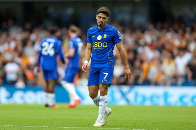 LONDON, ENGLAND - SEPTEMBER 12: Pedro Neto of Chelsea reacts during the Premier League 2026 27 match between Chelsea FC and Hull City at Stamford Bridge on September 12, 2026 in London, England.  Copyright: xMBxMediax