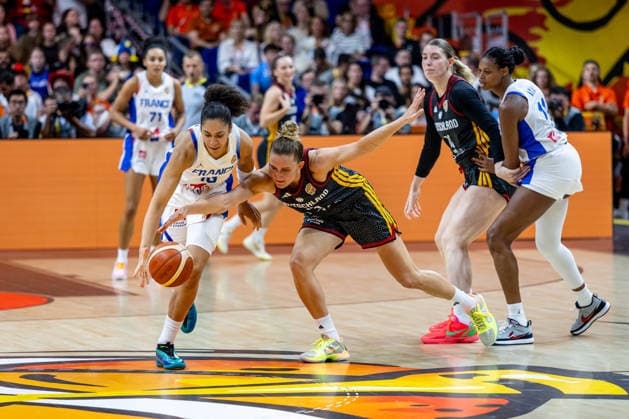 Basketball Berlin, September 12, 2026 FIBA Women’s Basketball World Cup Germany 2026 Semifinal France (FRA) vs. Germany (GER) Leonie Fiebich (Germany, No. 13) Janelle Salaun (France, No. 13)