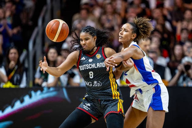 Basketball Berlin, September 12, 2026 FIBA Women’s Basketball World Cup Germany 2026 Semifinal France (FRA) vs. Germany (GER) Nyara Sabally (Germany, No. 08) BADIANE Marieme (France, No. 22)