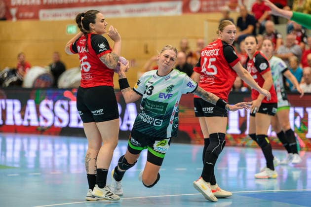 Luisa Schulze, Frisch Auf Göppingen, 33; Marcela Santos Arounian, Thuringer HC, 36; Jolina Huhnstock, Thuringer HC, 45 GER, Thuringer HC vs. FRISCH AUF Göppingen, handball, Alsco Women’s Handball Bundesliga, 2026–2027 season, Matchday 3, Saturday, 6:00 PM, September 12, 2026 GER, Thuringer HC vs. FRISCH AUF Göppingen, Handball, Alsco Women’s Handball Bundesliga, 2026–2027 Season, Matchday 3, Saturday, 6:00 p.m., September 12, 2026, Bad Langensalza Copyright: xMartinxHerbstx