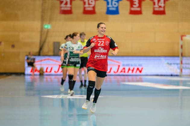 Teresa von Prittwitz and Gaffr, Thuringer HC, 22 Celebrating a Goal GER, Thuringer HC vs. FRISCH AUF Göppingen, Handball, Alsco Women’s Handball Bundesliga, 2026–2027 Season, Matchday 3, Saturday, 6:00 p.m., September 12, 2026 GER, Thueringer HC vs. FRISCH AUF Göppingen, Handball, Alsco Women’s Handball Bundesliga, 2026–2027 Season, Matchday 3, Saturday, 6:00 p.m., September 12, 2026, Bad Langensalza Copyright: xMartinxHerbstx