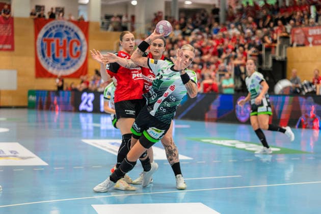 Luisa Schulze, Frisch Auf Göppingen, 33; Jolina Huhnstock, Thuringer HC, 45; Marcela Santos Arounian, Thuringer HC, 36 GER, Thuringer HC vs. FRISCH AUF Göppingen, Handball, Alsco Women’s Handball Bundesliga, 2026–2027 season, Matchday 3, Saturday, 6:00 p.m., September 12, 2026 GER, Thuringer HC vs. FRISCH AUF Göppingen, Handball, Alsco Women’s Handball Bundesliga, 2026–2027 season, Matchday 3, Saturday, 6:00 PM, September 12, 2026, Bad Langensalza Copyright: xMartinxHerbstx