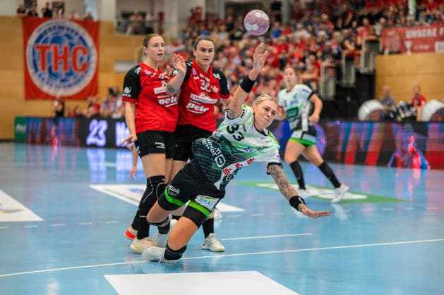 Luisa Schulze, Frisch Auf Göppingen, 33; Jolina Huhnstock, Thuringer HC, 45; Marcela Santos Arounian, Thuringer HC, 36 GER, Thuringer HC vs. FRISCH AUF Göppingen, Handball, Alsco Women’s Handball Bundesliga, 2026–2027 season, Matchday 3, Saturday, 6:00 p.m., September 12, 2026 GER, Thuringer HC vs. FRISCH AUF Göppingen, Handball, Alsco Women’s Handball Bundesliga, 2026–2027 season, Matchday 3, Saturday, 6:00 PM, September 12, 2026, Bad Langensalza Copyright: xMartinxHerbstx