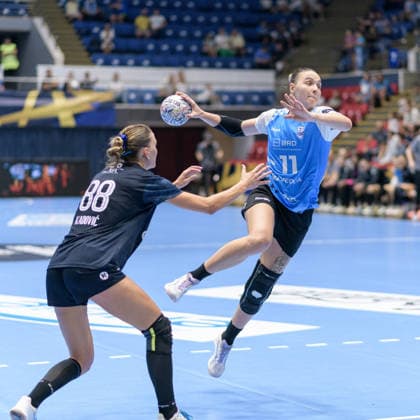 CSM BucureÈ™ti Vs OTP Group Buducnost - EHF Champions League Women 2026 27 Round 2 Dmitrieva of CSM Bucuresti plays against OTP Group Buducnost during the EHF Champions League Women match at Sala Polivalenta in Bucharest, Romania, on September 12, 2026. Bucuresti Romania  Copyright: xStefanxPanaitescux originalFilename:panaitescu-notitle260912_npCwL.jpg