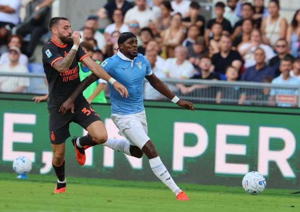 September 12, 2026, Roma, Lazio, ITALIA: Mario Gila of AC Milan - Tijjani Nosolin of SS Lazio During the football match on September 12, 2026Ã¢â‚¬part of the 2026 27 Italian Serie A seasonÃ¢â‚¬played at the Stadio Olimpico in Rome between SS Lazio and FC Milan. Serie A Football Match Ã¢â‚¬ 2026 27 Season: Lazio Vs. Milan  - ZUMAs236 20260912_aap_s236_038 Copyright: xFabioxSassox