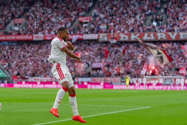 Torschuetze zum 1:0 fuer Koeln Linton Maina (1.FC Koeln, 37, Jubel, Faust, Emotion 1.FC Köln vs. SV Werder Bremen, Fussball, Bundesliga, 3.Spieltag, Saison 2026 27, 12.09.2026, DFL REGULATIONS PROHIBIT ANY USE OF PHOTOGRAPHS AS IMAGE SEQUENCES AND OR QUASI-VIDEO, 1.FC Köln vs. SV Werder Bremen, Fussball, Bundesliga, 3.Spieltag, Saison 2026 27, 12.09.2026 Köln *** Goal scorer for Cologne s 1-0 win: Linton Maina, 1. FC Köln, 37, Celebration, fist pump, emotion; 1. FC Köln vs. SV Werder Bremen, soccer, Bundesliga, Matchday 3, 2026–27 season, September 12, 2026, DFL regulations prohibit any use of photographs as image sequences and or quasi-video, 1 FC Cologne vs. SV Werder Bremen, soccer, Bundesliga, Matchday 3, 2026–27 season, December 9, 2026, Cologne Copyright: xEibner-Pressefoto LukasxBaldygax EP_LBA