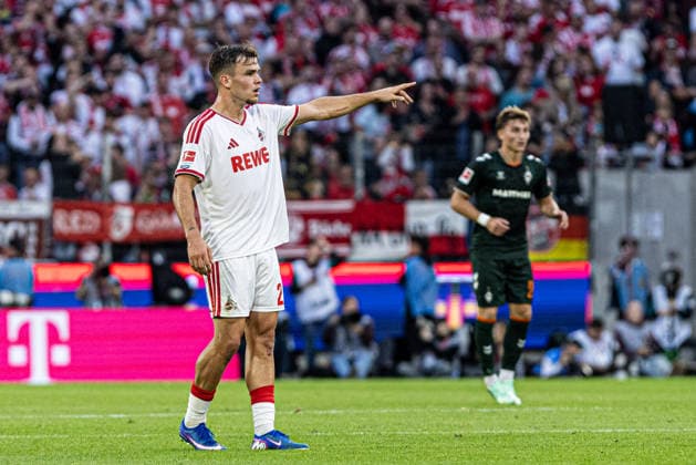 1.Bundesliga: 1. FC Köln - SV Werder Bremen; 12.09.2026 Thijs Dallinga (1. FC Köln, 27), Auf dem Trikot ist 1st Start Patch, Startelfdebüt-Patch (Topps). 1.Fußball Bundesliga 3. Spieltag: 1. FC Köln - SV Werder Bremen; RheinEnergieStadion, Köln; 12.09.2026 DFL regulations prohibit any use of photographs as image sequences and or quasi video. *** 1 Bundesliga 1 FC Cologne SV Werder Bremen September 12, 2026 Thijs Dallinga 1 FC Cologne, 27, The jersey features a 1st Start patch and a Starting Lineup Debut patch. Topps 1 Soccer Bundesliga, Matchday 3: 1. FC Köln vs. SV Werder Bremen at RheinEnergieStadion, Cologne, September 12, 2026. DFL regulations prohibit any use of photographs as image sequences and or quasi-video content. Copyright: xBEAUTIFULxSPORTS Buriakovx