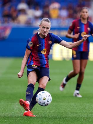 September 12, 2026, Sant Joan Despi, Barcelona, Spain: Caroline Graham of FC Barcelona, Barca in action during the Spanish Women league, Liga F, football match played between FC Barcelona and Atletico de Madrid at Johan Cruyff Stadium on September 12, 2026 in Sant Joan Despi, Barcelona. FC Barcelona V Atletico De Madrid - Liga F  - ZUMAa181 20260912_zaa_a181_219 Copyright: xJavierxBorregox