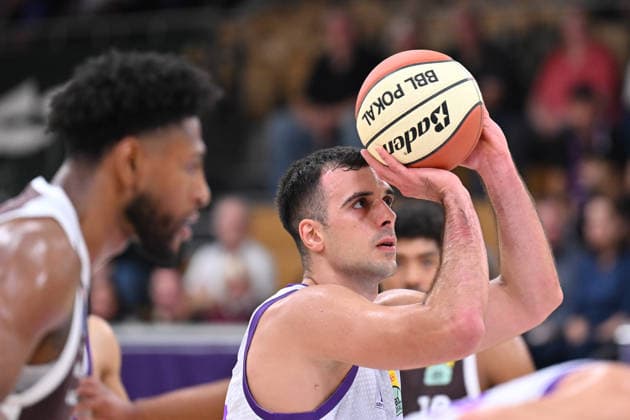 BG Göttingen vs. SYNTAINICS MBC, September 12, 2026, Göttingen Basketball BBL Cup, BG Göttingen vs. SYNTAINICS MBC, Round 1, Sparkassen Arena, Omar Pajic, BG Göttingen, Göttingen, Lower Saxony, Germany