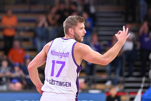 BG Göttingen vs. SYNTAINICS MBC, September 12, 2026, Göttingen Basketball BBL Cup, BG Göttingen vs. SYNTAINICS MBC, Round 1, Sparkassen Arena, Mathis Mönninghoff, BG Göttingen, Göttingen, Lower Saxony, Germany