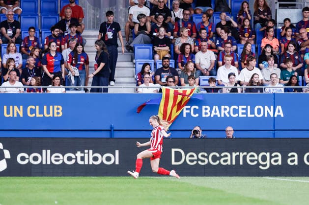 September 12, 2026, Sant Joan Despi, Barcelona, Spain: Allegra Poljak of Atletico de Madrid celebrates a goal during the Spanish Women league, Liga F, football match played between FC Barcelona, Barca and Atletico de Madrid at Johan Cruyff Stadium on September 12, 2026 in Sant Joan Despi, Barcelona. Sant Joan Despi Spain - ZUMAa181 20260912_zaa_a181_215 Copyright: xJavierxBorregox