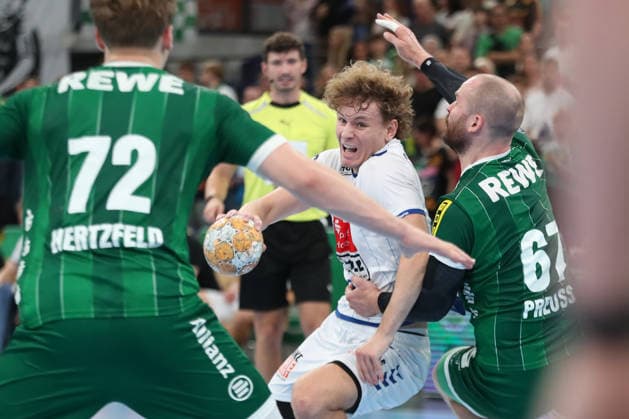 Handball, HBL2 SC DHfK Leipzig vs. VfL Lübeck Schwartau, September 12, 2026, Magnus Holpert 22, Lübeck Schwartau Handball, 2nd Bundesliga, 2026–2027 season, Matchday 3: SC DHfK Leipzig vs. VfL Lübeck Schwartau on September 12, 2026, at the Quarterback Immobilien Arena in Leipzig Copyright: xBEAUTIFULxSPORTS JanxKaeferx
