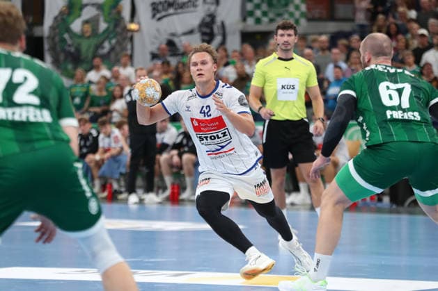 Handball, HBL2: SC DHfK Leipzig vs. VfL Lübeck Schwartau, September 12, 2026; Einar Nickelsen 42, Lübeck Schwartau; Handball, 2nd Bundesliga, 2026–2027 season, Matchday 3: SC DHfK Leipzig vs. VfL Lübeck Schwartau on September 12, 2026, at the Quarterback Immobilien Arena Leipzig Copyright: xBEAUTIFULxSPORTS JanxKaeferx