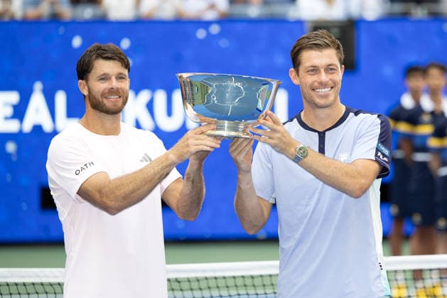 Winners Christian Harrison and Neil Skupski, Cup, Trophy, Men s Doubles, Men s Doubles, Award Ceremony, Presentation, U.S. Open Championships, Billie Jean King National Tennis Center, Flushing Meadows, New York, USA Copyright: xJuergenxHasenkopfx