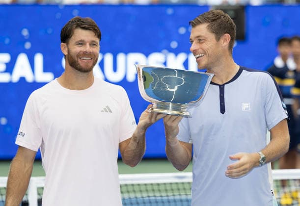 Winners Christian Harrison and Neil Skupski, Cup, Trophy, Men s Doubles, Men s Doubles, Award Ceremony, Presentation, U.S. Open Championships, Billie Jean King National Tennis Center, Flushing Meadows, New York, USA Copyright: xJuergenxHasenkopfx