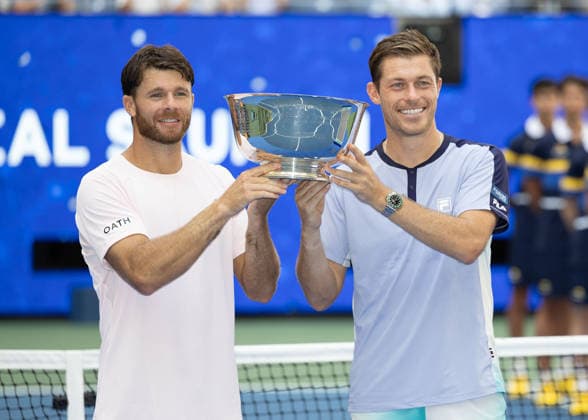 Winners Christian Harrison, Neil Skupski, Cup, Trophy, Men s Doubles, Men s Doubles, Awards Ceremony, Presentation, U.S. Open Championships, Billie Jean King National Tennis Center, Flushing Meadows, New York, USA Copyright: xJuergenxHasenkopfx