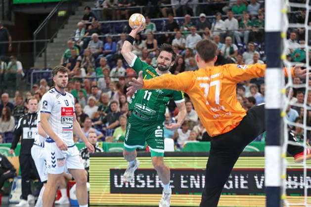 Handball, HBL2: SC DHfK Leipzig vs. VfL Lübeck Schwartau, September 12, 2026; Lukas Binder 11, SC DHfK Leipzig Handball, 2nd Bundesliga, 2026–2027 season, Matchday 3: SC DHfK Leipzig vs. VfL Lübeck Schwartau on September 12, 2026, at the Quarterback Immobilien Arena Leipzig Copyright: xBEAUTIFULxSPORTS JanxKaeferx