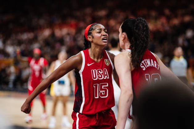 FIBA Women’s Basketball World Cup 2026: Spain vs. USA, September 12, 2026—Angel Reese (USA, No. 15) celebrates with Breanna Stewart (USA, No. 10)—Basketball, FIBA Women’s Basketball World Cup 2026, Final Round, Semifinal: Spain vs. USA on September 12, 2026, at the Uber Arena, Berlin Copyright: xBEAUTIFULxSPORTS Tonhäuserx