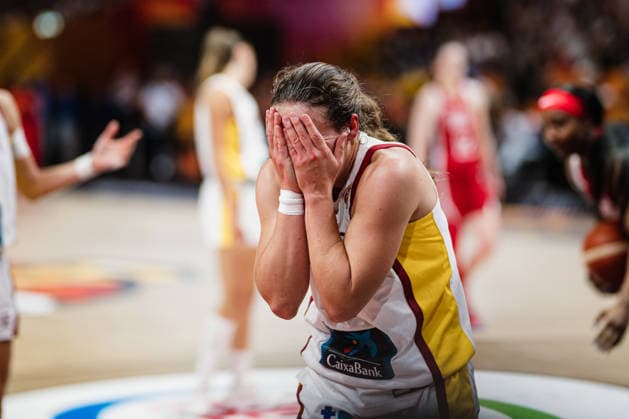 FIBA Women’s Basketball World Cup 2026: Spain vs. USA, September 12, 2026; Alicia Florez (Spain), 18, can’t believe it; Basketball, FIBA Women’s Basketball World Cup 2026, Final Round, Semifinal: Spain vs. USA on September 12, 2026, at the Uber Arena, Berlin Copyright: xBEAUTIFULxSPORTS Tonhäuserx