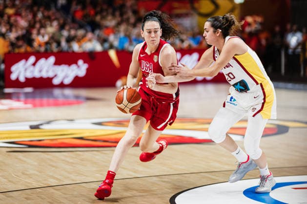 FIBA Women’s Basketball World Cup 2026: Spain vs. USA, September 12, 2026—Breanna Stewart (USA), 10; Paula Ginzo (Spain), 20—Basketball, FIBA Women’s Basketball World Cup 2026, Final Round, Semifinal: Spain vs. USA on September 12, 2026, at the Uber Arena, Berlin Copyright: xBEAUTIFULxSPORTS Tonhäuserx
