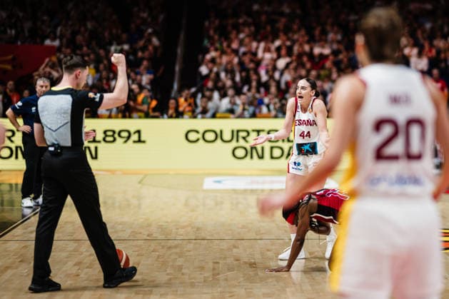 FIBA Women’s Basketball World Cup 2026: Spain vs. USA, September 12, 2026—Iyana Martin of Spain, No. 44, surprises the basketball world at the FIBA Women’s Basketball World Cup 2026, Final Round, Semifinal: Spain vs. USA on September 12, 2026, at the Uber Arena, Berlin Copyright: xBEAUTIFULxSPORTS Tonhäuserx