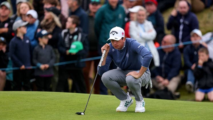 2026 Amgen Irish Open - Third Round, Trump International Golf Links, Doonbeg 12 9 2026 Tom Mckibbin lines up his putt on the eighteenth green Tom Mckibbin lines up his putt on the eighteenth green 12 9 2026  Copyright: xx BB3_8293