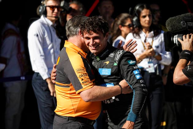 BROWN Zak (usa), CEO of of McLaren Racing¨01 NORRIS Lando (gbr), McLaren F1 Team MCL40, during the 2026 Formula 1 Spanish Grand Prix, 14th round of the 2026 Formula One World Championship, WM, Weltmeisterschaft from September 11 to 13, 2026 on the Madring, in Madrid, Spain Madrid Spain *** BROWN, Zak (USA), CEO of McLaren Racing 01; NORRIS, Lando (GBR), McLaren F1 Team MCL40, during the 2026 Formula 1 Spanish Grand Prix, the 14th round of the 2026 Formula One World Championship, held from September 11 to 13, 2026 at the Madring, in Madrid, Spain Madrid Spain