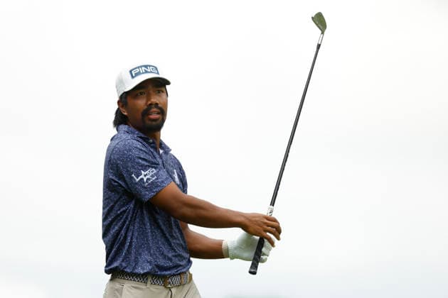 FRANKLIN, TN - SEPTEMBER 12: Phichaksn Maichon watches his tee shot on No. 3 during the third round of the Simmons Bank Open for the Snedeker Foundation, September 12, 2026, at Vanderbilt Legends Club in Franklin, Tennessee. (Photo by Matthew Maxey Icon Sportswire) GOLF: SEP 12 Korn Ferry Tour Simmons Bank Open EDITORIAL USE ONLY Icon260912027