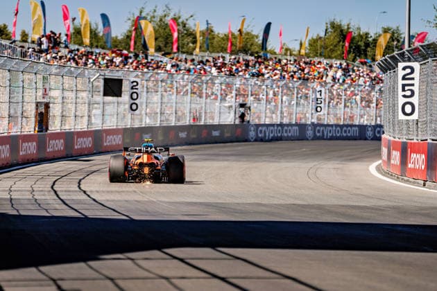 Lando Norris (McLaren Formula 1 Team, 01) im McLaren MCL38 auf dem Circuito de Madring versprüht Funken bei der Qualifikation Grosser Preis von Spanien, Motorsport, Formel 1, Saison 2026, 12.09.2026 Grosser Preis von Spanien, Motorsport, Formel 1, Saison 2026, 12.09.2026 Madrid *** Lando Norris of the McLaren Formula 1 Team, driving the McLaren MCL38 at the Circuito de Madrid, sparks excitement during qualifying for the Spanish Grand Prix, Motorsports, Formula 1, 2026 Season, September 12, 2026 Spanish Grand Prix, Motorsports, Formula 1, 2026 Season, September 12, 2026 Madrid Copyright: xEibnerxPressefotox EP_CMN