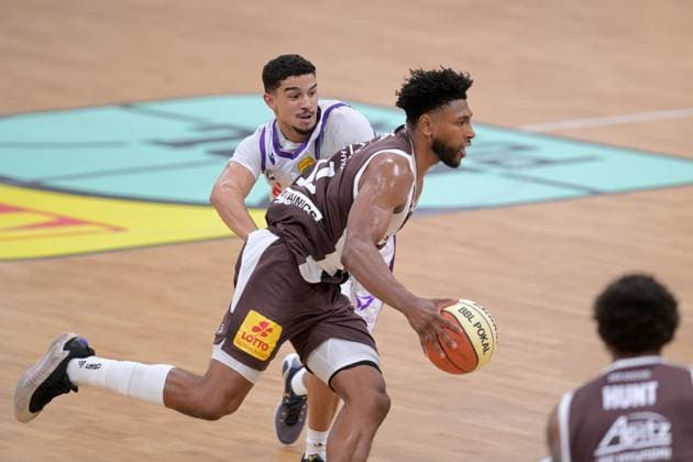 Anthony Gaines (Syntainics MBC) 11 points, Tai Bibbs (BG Göttingen) 33 points, GER, BG Göttingen vs. Syntainics MBC, Basketball BBL Cup, 1st Round, 2026–2027 Season, September 12, 2026, GER, BG Göttingen Syntainics MBC, Basketball BBL Cup, Round 1, 2026–2027 season, September 12, 2026, Göttingen Copyright: xEibner-Pressefotox xRolandxSippelx EP_RSL